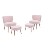 WestinTrends Ensembles 4 pièces fauteuil d'appoint et ottoman rembourrés en bouclette, Pêche Poussièreuse