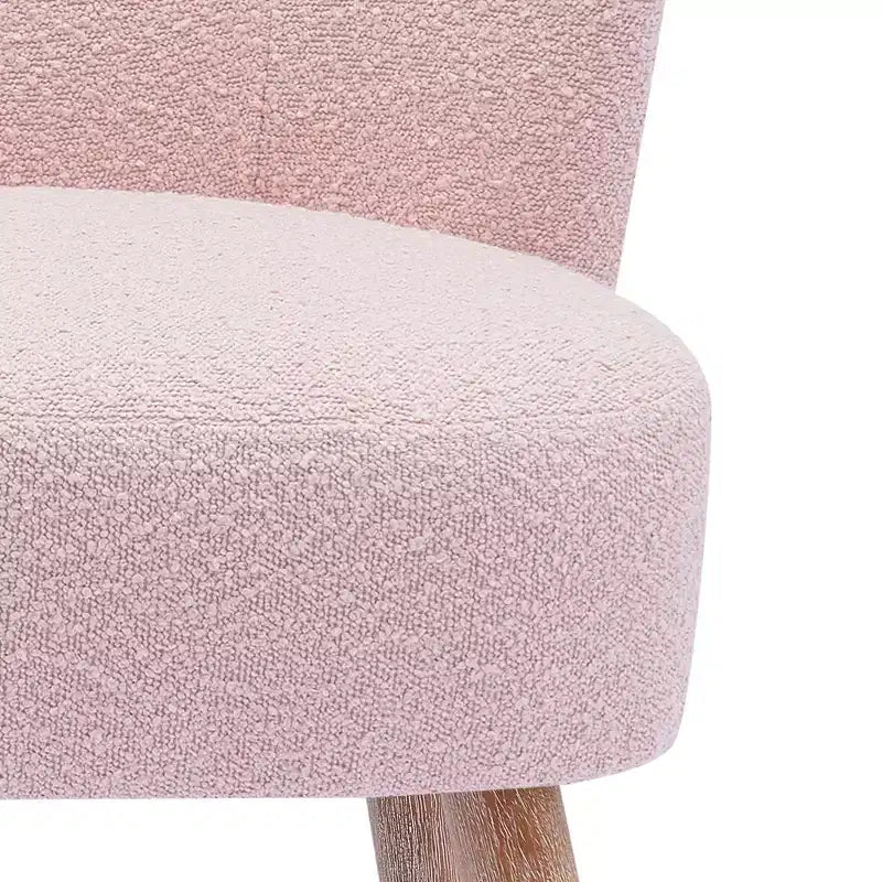 WestinTrends Ensembles 4 pièces fauteuil d'appoint et ottoman rembourrés en bouclette, Pêche Poussièreuse