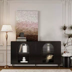 Meuble de rangement moderne avec 4 portes, buffet en bois, meuble TV pour cuisine, salon, entrée