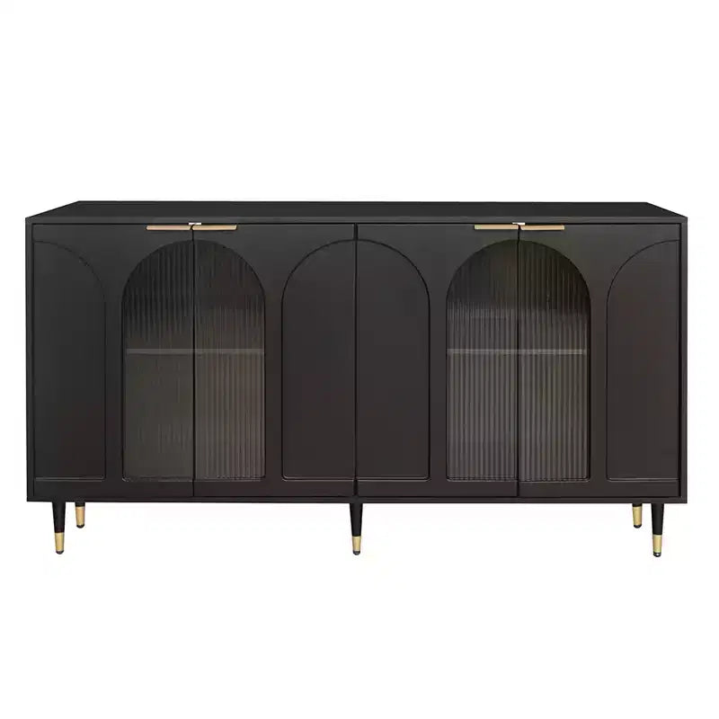 Meuble de rangement moderne avec 4 portes, buffet en bois, meuble TV pour cuisine, salon, entrée