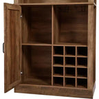 Meuble de rangement en bois imitation rotin de 194 cm de haut, buffet de cuisine avec compartiments carrés, portes et étagères, 4Q -ModernLuxe