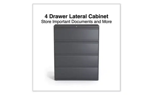Classeur latéral Alera, 4 tiroirs pour dossiers format légal/lettre/A4/A5, anthracite, 42 x 18,63 x 52,5