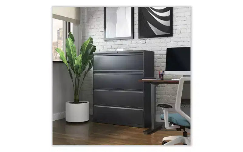 Classeur latéral Alera, 4 tiroirs pour dossiers format légal/lettre/A4/A5, anthracite, 42 x 18,63 x 52,5
