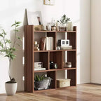 Costway Lot de 1/2 bibliothèques à 7 casiers, étagère de rangement ouverte avec kits anti-basculement pour salon Noyer