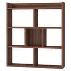Costway Lot de 1/2 bibliothèques à 7 casiers, étagère de rangement ouverte avec kits anti-basculement pour salon Noyer