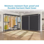 Portant à vêtements très résistant VIPEK V40C Plus avec housse, grande armoire-penderie noire avec housse en tissu polyester, charge maximale 590 kg