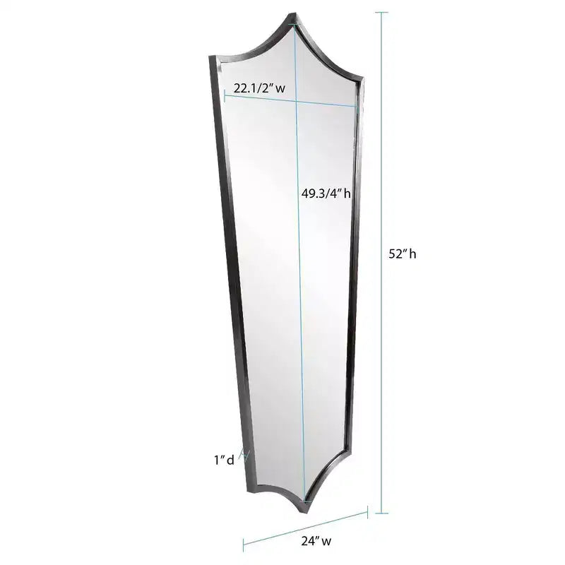 Miroir Bouclier Encadré Acier Inoxydable Antioch 52x24 Howard Elliott