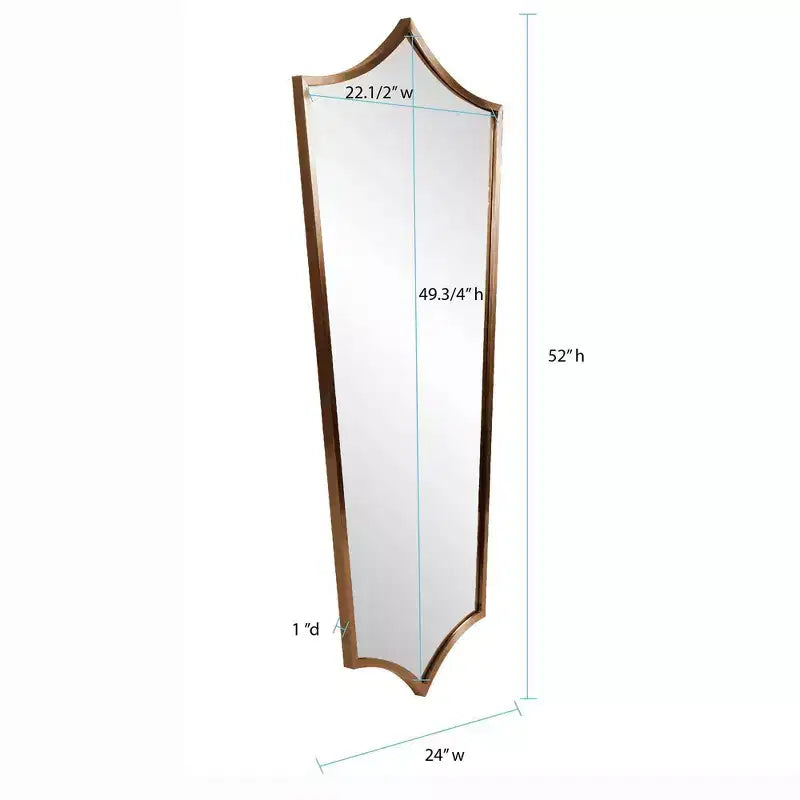 Miroir Bouclier Encadré Acier Inoxydable Antioch 52x24 Howard Elliott