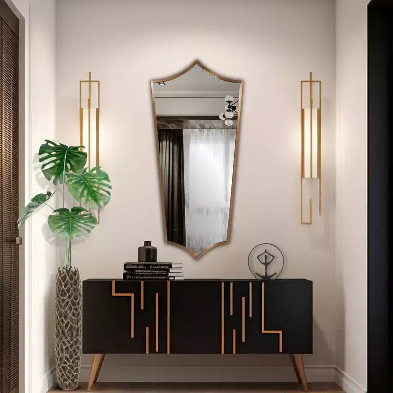Miroir Bouclier Encadré Acier Inoxydable Antioch 52x24 Howard Elliott