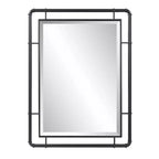 Howard Elliott Vanity and Wall Mirror with Metal Pipe Inspired Frame Matte Black