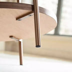 Ensemble de 2 tables basses rondes modernes à 2 niveaux, tables d'appoint élégantes en bois pour salon, chambre, bureau et balcon 4Q - ModernLuxe