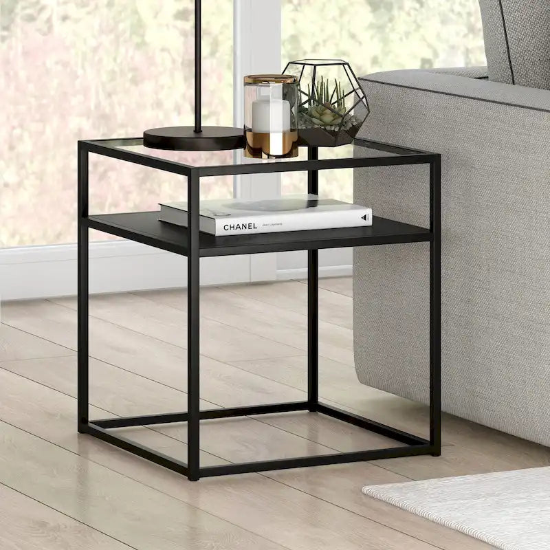 Table d'appoint finition bronze noirci