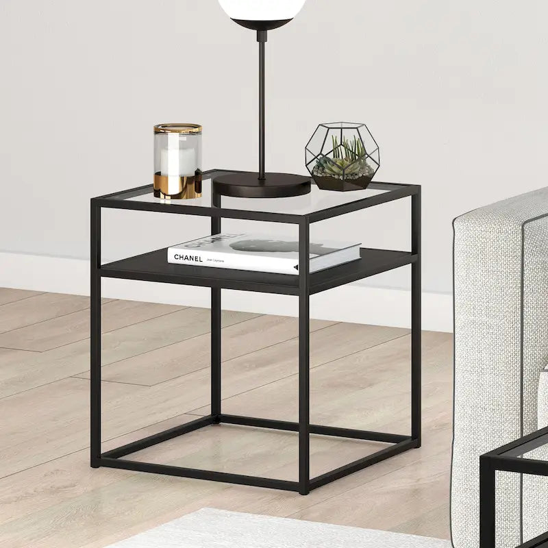 Table d'appoint finition bronze noirci
