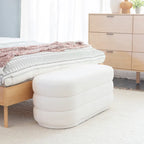 Ottoman oblong sherpa blanc