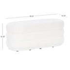 Ottoman oblong sherpa blanc