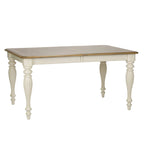 Table à piètement rectangulaire en Noyer de muscade et Blanc