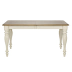 Table à piètement rectangulaire en Noyer de muscade et Blanc