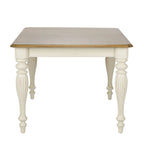 Table à piètement rectangulaire en Noyer de muscade et Blanc