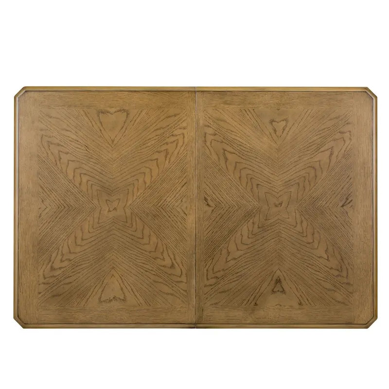 Table à piètement rectangulaire en Noyer de muscade et Blanc