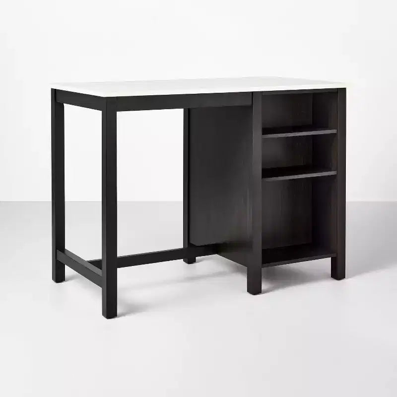 Îlot de cuisine en verre cannelé et bois de 48 po avec coin repas - Hearth & Hand avec Magnolia