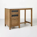 Îlot de cuisine en verre cannelé et bois de 48 po avec coin repas - Hearth & Hand avec Magnolia