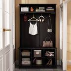 Meuble d'entrée Famapy, banc de rangement et étagère à chaussures