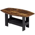 Table basse VECELO pour salon avec compartiment de rangement, marron