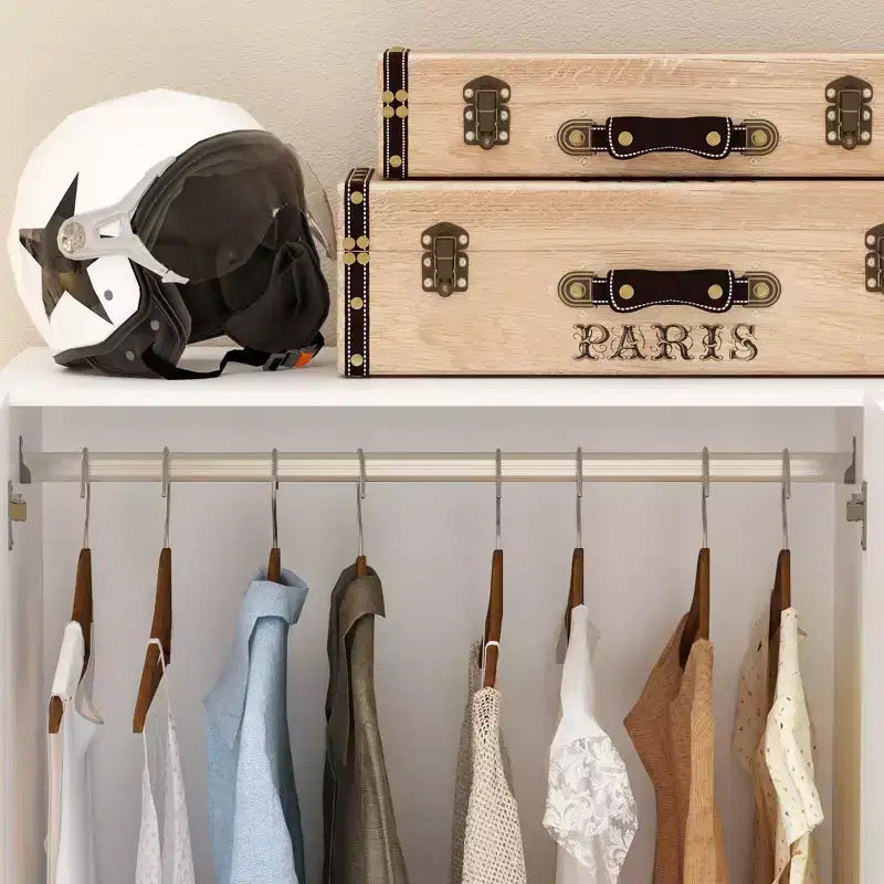 Armoire blanche Famapy avec coiffeuse et miroir, garde-robe polyvalente