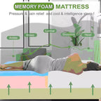 FDW Matelas en mousse à mémoire de forme au gel de 5 pouces pour un sommeil frais et un soulagement de la pression/Matelas en boîte/Soulagement de la pression