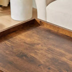 VECELO Table basse relevable avec compartiment caché et étagère de rangement Table à manger pour salon