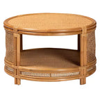 Table basse bali & pari Louis, rotin marron naturel, style bohème moderne