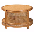 Table basse bali & pari Louis, rotin marron naturel, style bohème moderne
