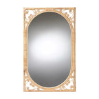 Miroir mural d'appoint bali & pari Isley en rotin naturel marron style bohème moderne