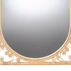 Miroir mural d'appoint bali & pari Isley en rotin naturel marron style bohème moderne
