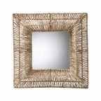 Miroir Mural d'Appoint Moderne Bohème en Métal et Jonc de Mer Naturel Marron bali & pari Collice