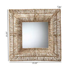 Miroir Mural d'Appoint Moderne Bohème en Métal et Jonc de Mer Naturel Marron bali & pari Collice