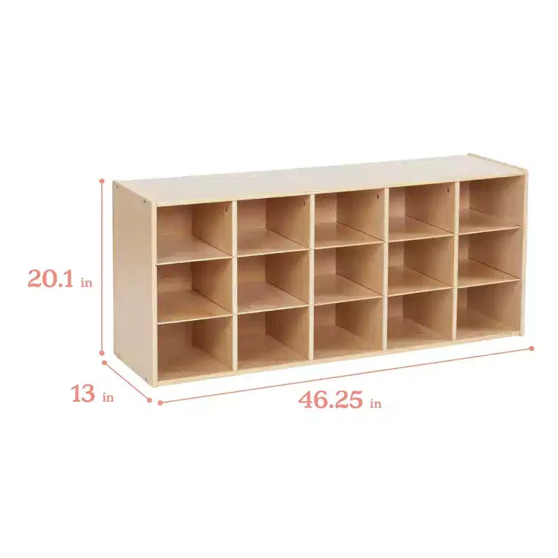 Meuble de rangement ECR4Kids Streamline 15 cases avec bacs, 3x5, mobilier de classe