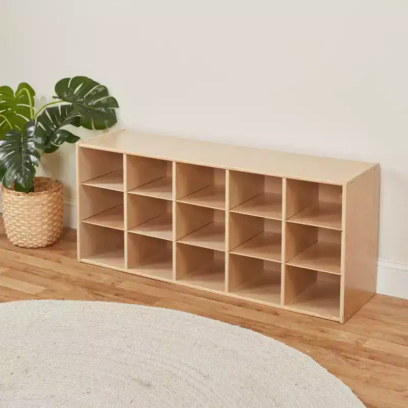 Meuble de rangement ECR4Kids Streamline 15 cases avec bacs, 3x5, mobilier de classe