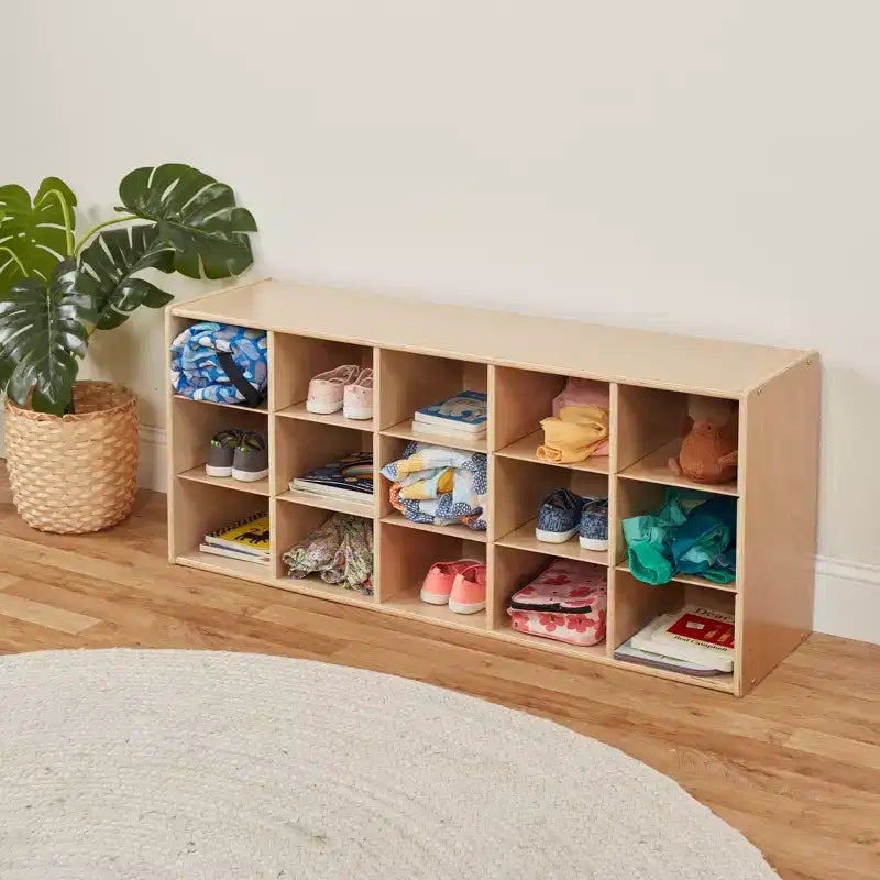 Meuble de rangement ECR4Kids Streamline 15 cases avec bacs, 3x5, mobilier de classe