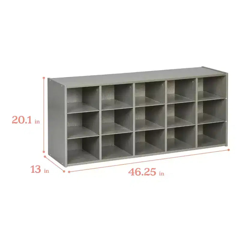 Meuble de rangement ECR4Kids Streamline 15 cases avec bacs, 3x5, mobilier de classe