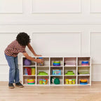 Meuble de rangement ECR4Kids Streamline 15 cases avec bacs, 3x5, mobilier de classe