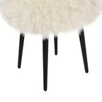 Jennifer Taylor Home Alberta Pouf rond 16 pouces en peau de mouton de Mongolie