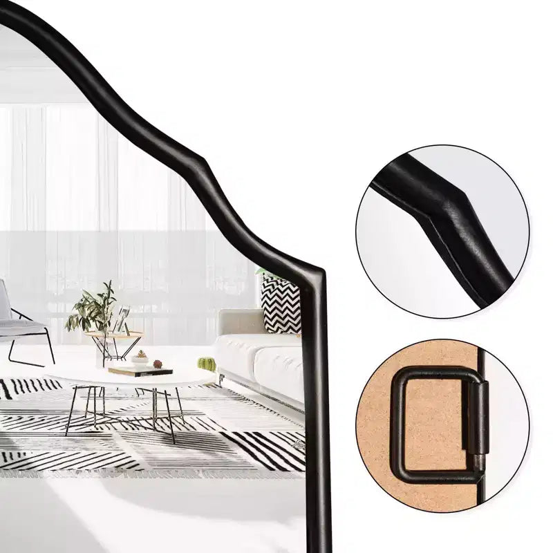 Miroir sur pied arqué en métal WallBeyond 65x22