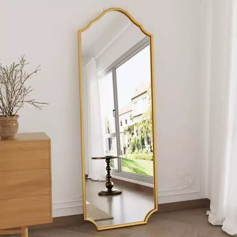 Miroir sur pied arqué en métal WallBeyond 65x22