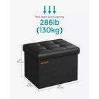 SONGMICS Pouf de rangement pliable Repose-pieds Repose-jambes Charge maximale 130 kg pour Salon Chambre