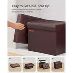SONGMICS Pouf de rangement pliable Repose-pieds Repose-jambes Charge maximale 130 kg pour Salon Chambre