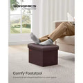 SONGMICS Folding Storage Ottoman Foot Rest Stool Footrest 286 lb Capacity for Living Room Bedroom