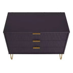 Ensemble commode 3 tiroirs et table de chevet 1 tiroir moderne Manhattan Comfort Dumbo 2 pièces
