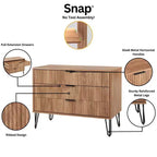 Ensemble commode 3 tiroirs et table de chevet 1 tiroir moderne Manhattan Comfort Dumbo 2 pièces