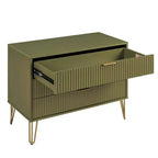 Ensemble commode 3 tiroirs et table de chevet 1 tiroir moderne Manhattan Comfort Dumbo 2 pièces